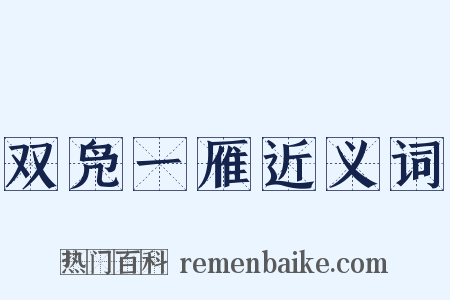 双凫一雁近义词是什么意思的图片